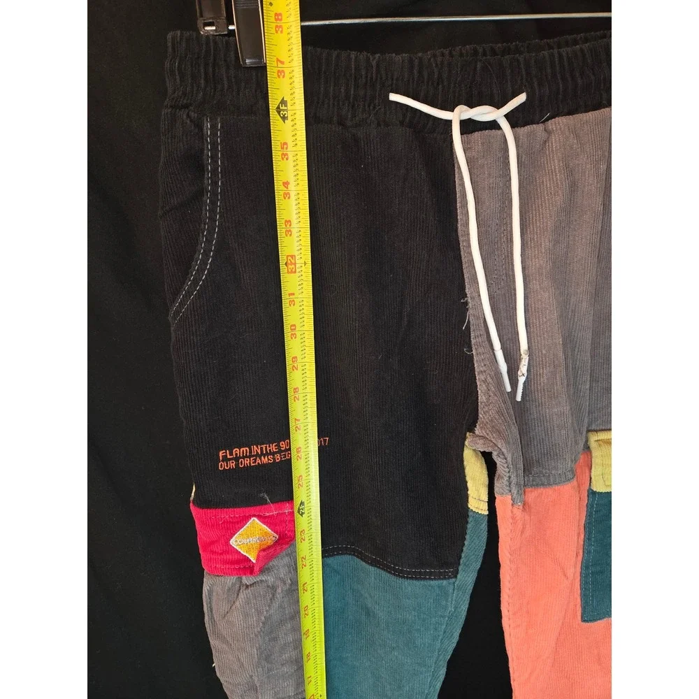 Stussy x kclot Corduroy Color Block Pants Mens Drawstring Pockets Multicolor - Picture 7 of 11